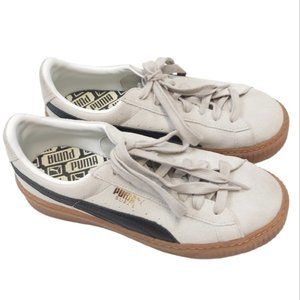 Puma Suede Off Cream Lace Up Flatform  Sneakers sz 8